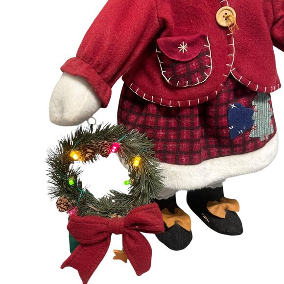 Vintage Sweet Little Snowman Girl Lite Wreath Christmas Ornament Figurine - Picture 3 of 5